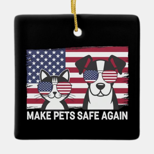 Sichere Haustiere in Trump Harris-Debatte 2024 Keramikornament (Vorderseite)