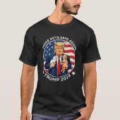 Sichere Haustiere Trump 2024 Funny USA Flag Dog T-Shirt (Vorderseite)
