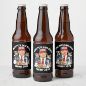 Sichere Haustiere Trump 2024 Rette unsere Haustier Bierflaschenetikett (Flaschen)