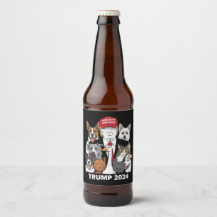 Sichere Haustiere Trump 2024 Rette unsere Haustier Bierflaschenetikett