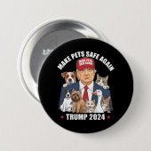 Sichere Haustiere Trump 2024 Rette unsere Haustier Button (Vorne & Hinten)
