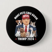 Sichere Haustiere Trump 2024 Rette unsere Haustier Button (Vorderseite)