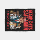 Sichere Haustiere Trump 2024 Rette unsere Haustier Fleecedecke (Vorderseite (Horizontal))