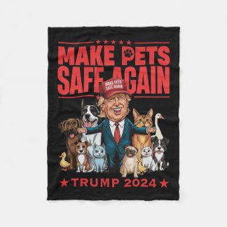 Sichere Haustiere Trump 2024 Rette unsere Haustier Fleecedecke