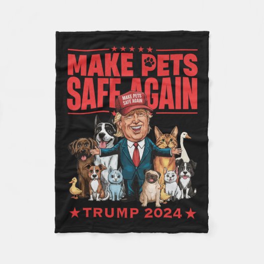 Sichere Haustiere Trump 2024 Rette unsere Haustier Fleecedecke (Vorderseite)
