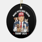 Sichere Haustiere Trump 2024 Rette unsere Haustier Keramik Ornament (Links)