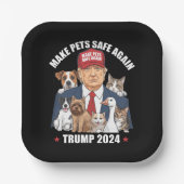 Sichere Haustiere Trump 2024 Rette unsere Haustier Pappteller (Vorderseite)