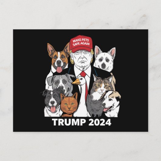Sichere Haustiere Trump 2024 Rette unsere Haustier Postkarte (Vorderseite)