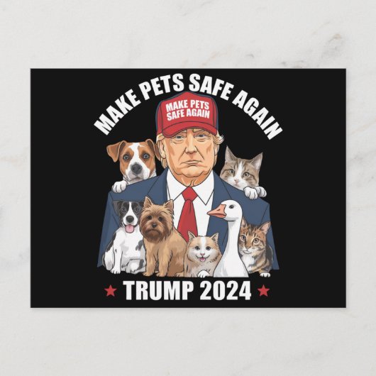 Sichere Haustiere Trump 2024 Rette unsere Haustier Postkarte (Vorderseite)