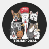 Sichere Haustiere Trump 2024 Rette unsere Haustier Runder Aufkleber (Vorderseite)
