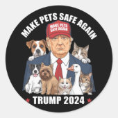 Sichere Haustiere Trump 2024 Rette unsere Haustier Runder Aufkleber (Vorderseite)