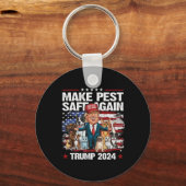 Sichere Haustiere Trump 2024 Rette unsere Haustier Schlüsselanhänger (Vorderseite)