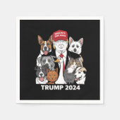 Sichere Haustiere Trump 2024 Rette unsere Haustier Serviette (Vorderseite)