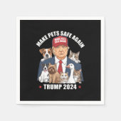 Sichere Haustiere Trump 2024 Rette unsere Haustier Serviette (Vorderseite)