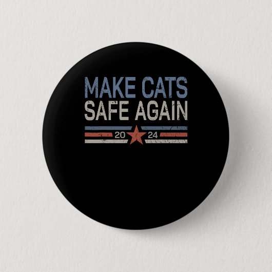 Sichere Katzen 2024 Besitzer der Katzen Button (Vorderseite)