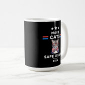 Sichere Katzen bei den lustigen Katzen-Wahlen 2024 Kaffeetasse (VorderseiteRechts)