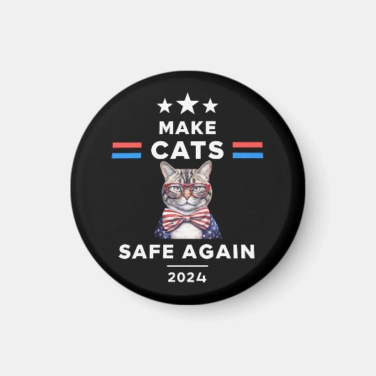 Sichere Katzen bei den lustigen Katzen-Wahlen 2024 Magnet (Vorne)
