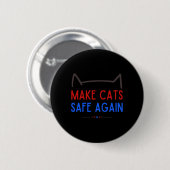 Sichere Katzen - Funny Cat Safety Awareness Button (Vorne & Hinten)