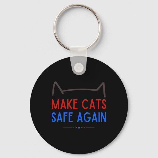 Sichere Katzen - Funny Cat Safety Awareness Schlüsselanhänger (Vorderseite)
