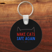 Sichere Katzen - Funny Cat Safety Awareness Schlüsselanhänger (Vorderseite)