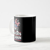Sichere Katzen wieder Funny Cat Lover US Flag Kaffeetasse (Vorderseite Links)