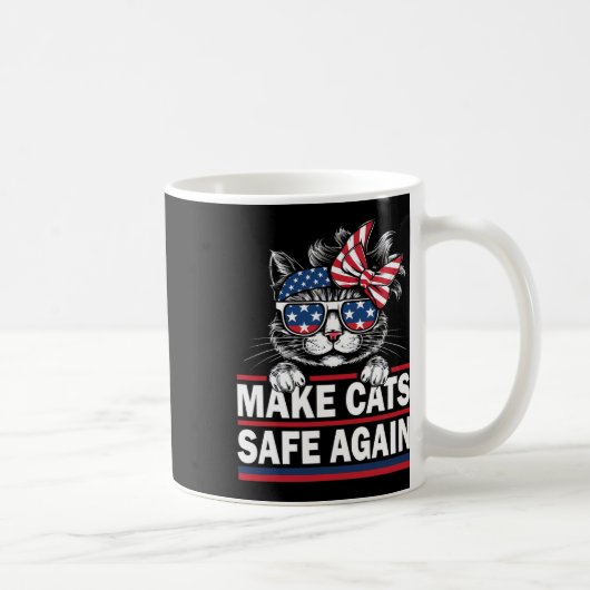 Sichere Katzen wieder Funny Cat Lover US Flag Kaffeetasse (Rechts)