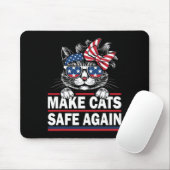 Sichere Katzen wieder Funny Cat Lover US Flag Mousepad (Mit Mouse)