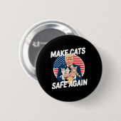 Sichere Katzen wieder wählen Trump Rette unsere Ha Button (Vorne & Hinten)