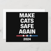 Sichere Katzen zum Präsidenten 2024 Einladung (Vorne/Hinten)