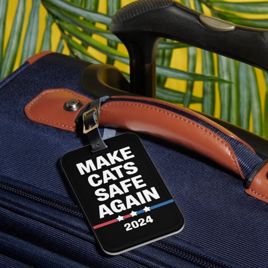Sichere Katzen zum Präsidenten 2024 Gepäckanhänger (Vorderseite Insitu 1)