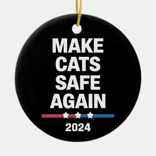 Sichere Katzen zum Präsidenten 2024 Keramik Ornament (Vorne)