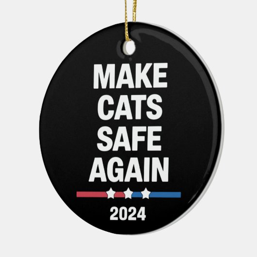 Sichere Katzen zum Präsidenten 2024 Keramik Ornament (Links)