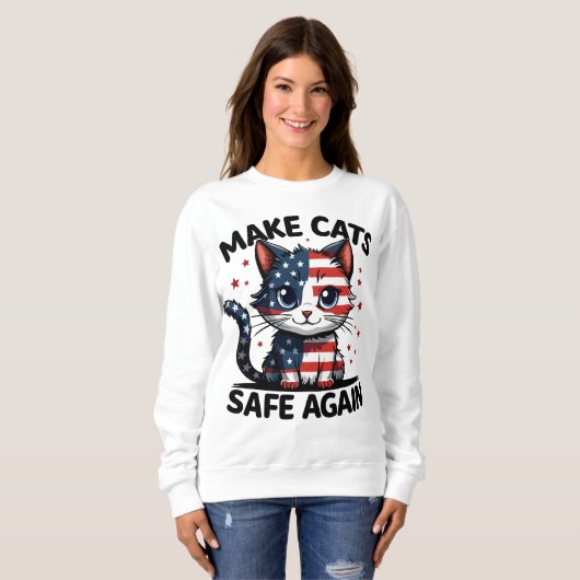 Sichere Katzen zum Präsidenten 2024 Sweatshirt (Vorne ganz)