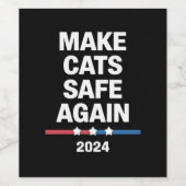 Sichere Katzen zum Präsidenten 2024 Weinetikett (Einzelnes Label)