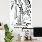 Sichere Kombination, Spaß, Hübsche Frau, Vintag Poster (Heimbüro)