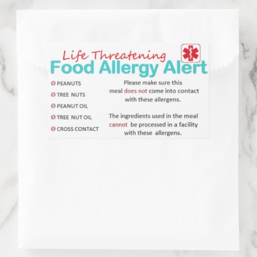 Sichere Stickers - Erdnuss- und BaumNut-Allergie (Tasche)