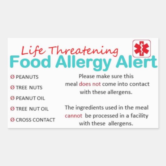 Sichere Stickers - Erdnuss- und BaumNut-Allergie (Vorderseite)