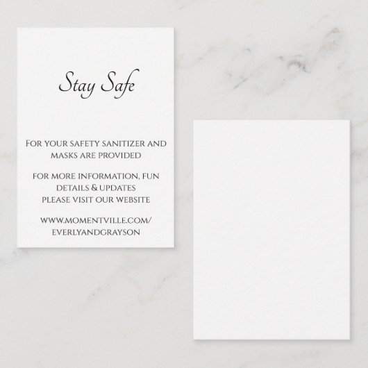 Sichere und informative Website-Karten bleibe Begleitkarte (Vorne/Hinten)