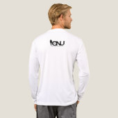Sicherer IonU-Goldschild mit schwarzem Logo auf de Tri-Blend Shirt (Voller Rücken)