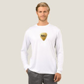 Sicherer IonU-Goldschild mit schwarzem Logo auf de Tri-Blend Shirt (Vorderseite komplett)
