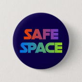 SICHERER ORT – Fetter Regenbogen-Statement-Button Button (Vorderseite)