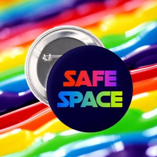 SICHERER ORT – Fetter Regenbogen-Statement-Button Button