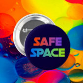 SICHERER ORT – Fetter Regenbogen-Statement-Button Button