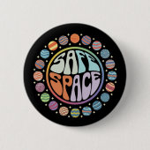Sicherer Platz LGBTQ-freundlicher Pride-Support Button (Vorderseite)