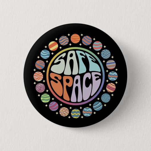 Sicherer Platz LGBTQ-freundlicher Pride-Support Button (Vorderseite)