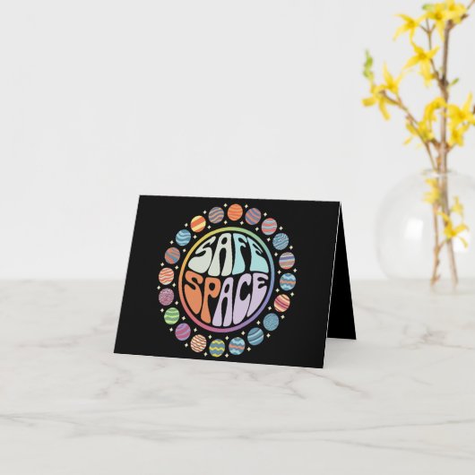 Sicherer Platz LGBTQ-freundlicher Pride-Support Karte (Gelbe Blume)