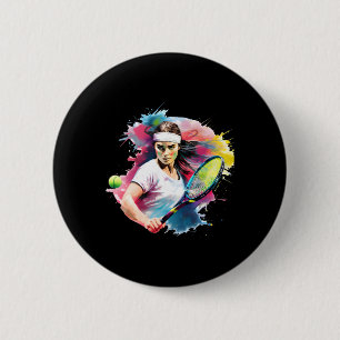 Sicherer Tennis-Slice – Weibliche Athletin in Akti Button