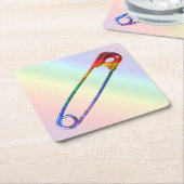 Sicheres Button Rechteckiger Pappuntersetzer (angewinkelt)
