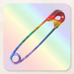 Sicheres Button Rechteckiger Pappuntersetzer