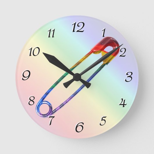 Sicheres Button Runde Wanduhr (Vorderseite)